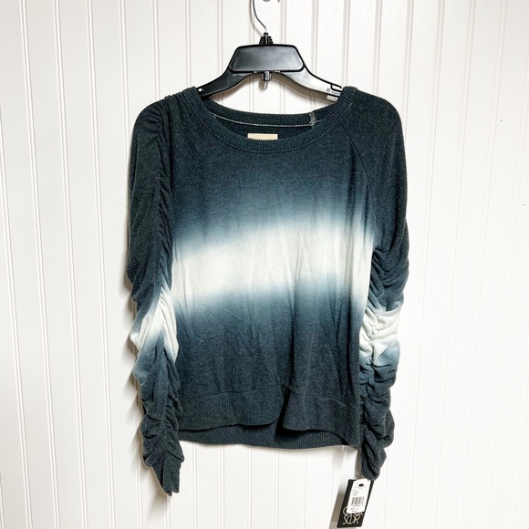 NWT Chaser Bliss Knit Shirred Long Sleeve Raglan Pullover Medium Large M L - Picture 2 of 7